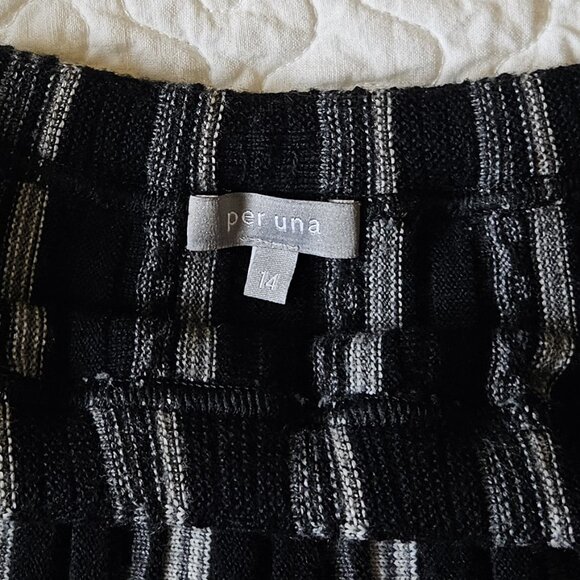 Marks & Spencer Per Una Black/Grey/White Knit Skirt - Picture 3 of 5